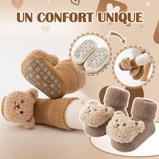 Chaussettes antidérapantes pour bébé| OursCâlin™